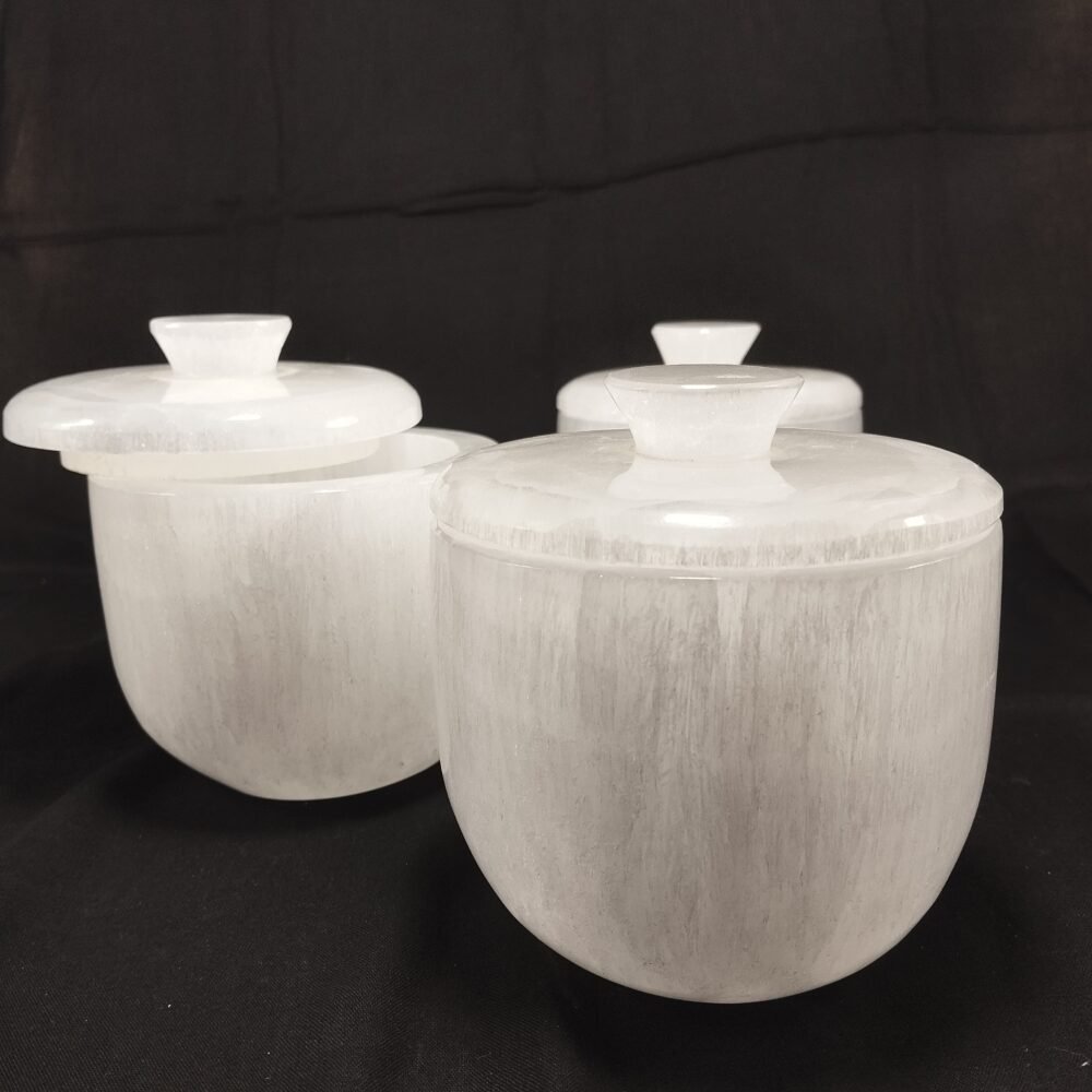 Selenite Jar with led morocco