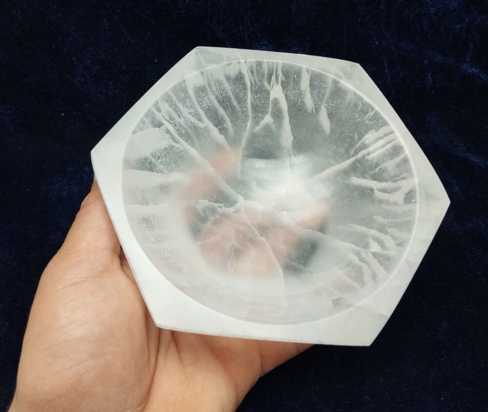 Polished Selenite Hexagon Bowl for bulk buyers and retailers