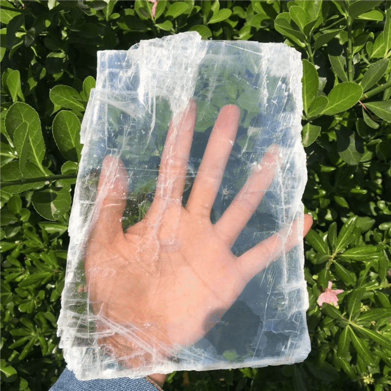 Natural transparent selenite slabs